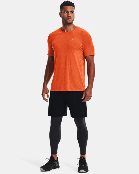 Men's UA RUSH™ Seamless GeoSport Short Sleeve, Orange, pdpMainDesktop image number 2